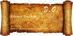 Dénes Oszkár névjegykártya